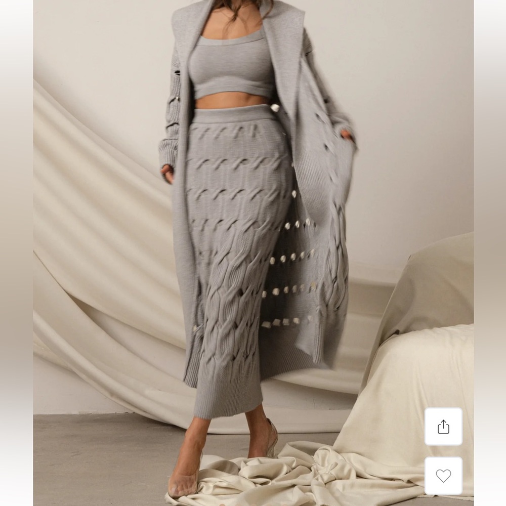 JLUXLABEL Heather Gray Brixton Knit Cardigan